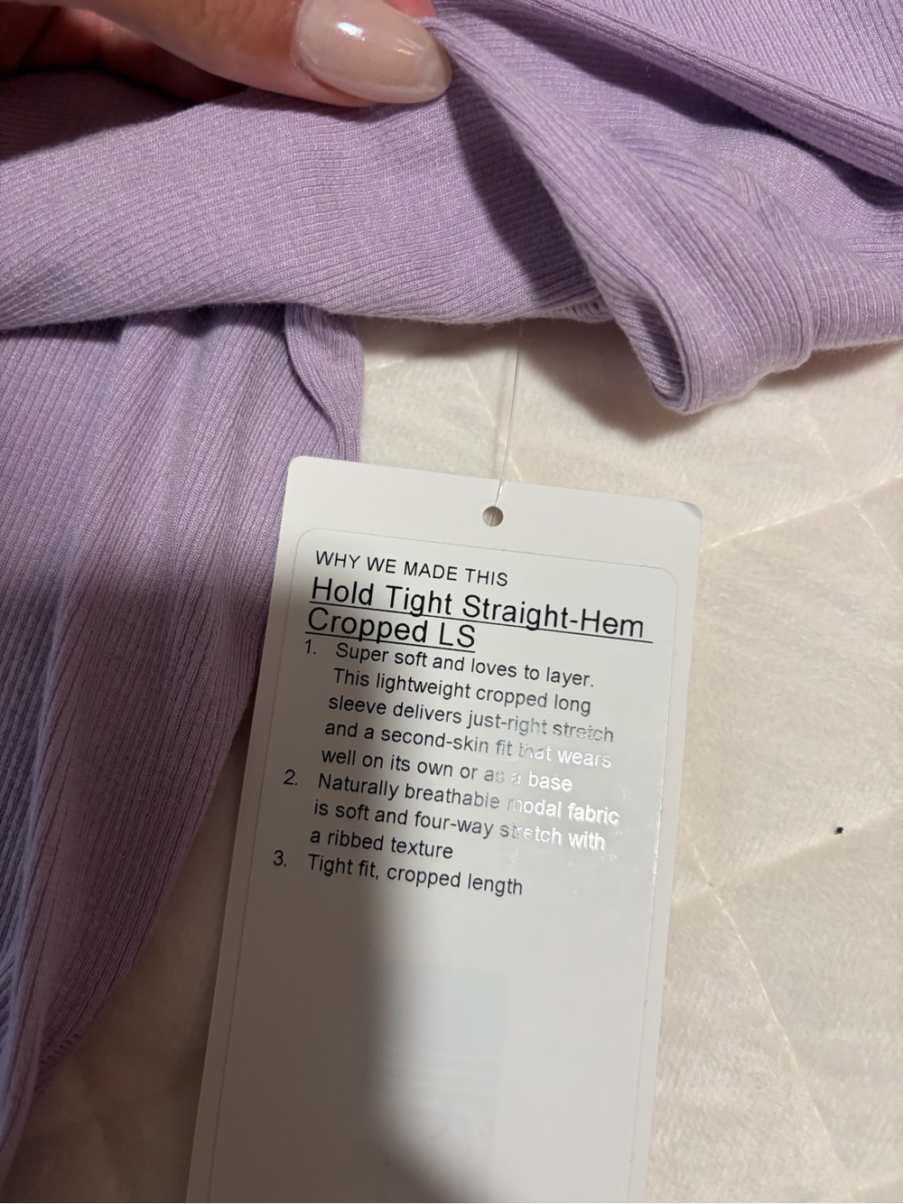 lululemon athletica Ribbed Cropped Long-Sleeve Top - Lavender